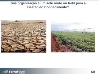 Sua organização é um solo árido ou fértil para a
          Gestão do Conhecimento?




                                                   Sli
 