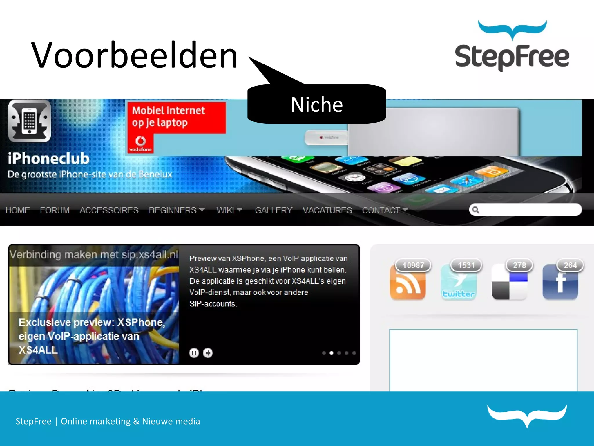 StepFree | Online marketing & Nieuwe media Voorbeelden Niche 
