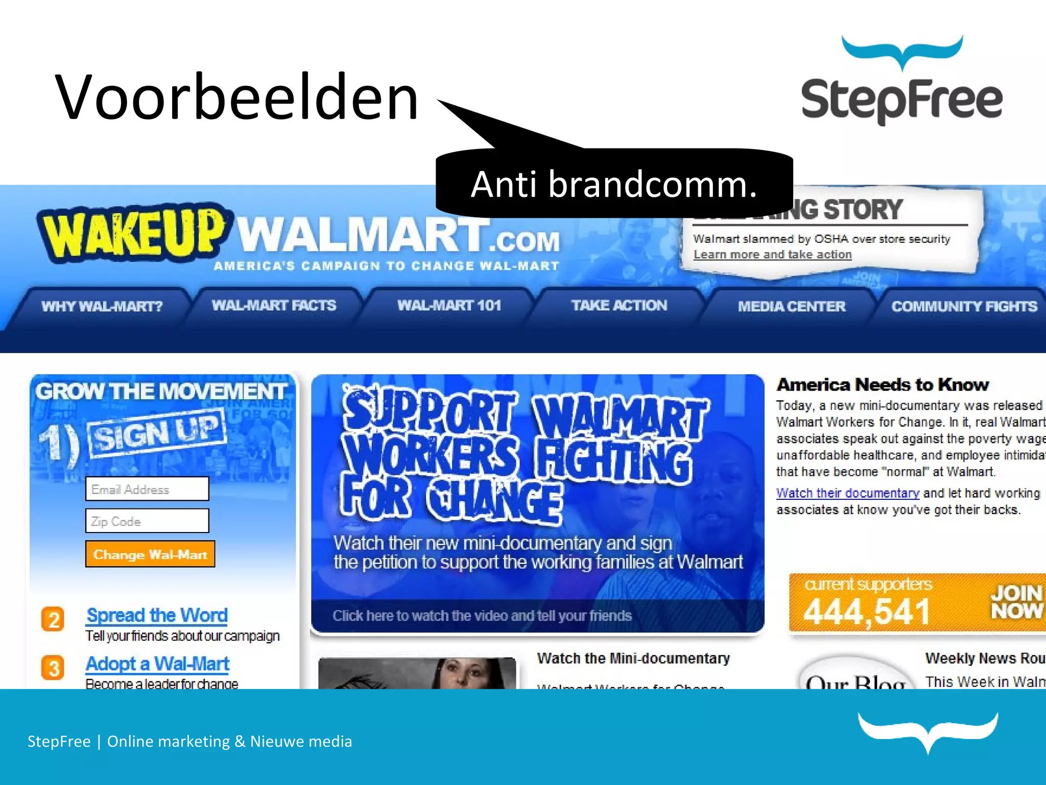 StepFree | Online marketing & Nieuwe media Voorbeelden Anti brandcomm. 