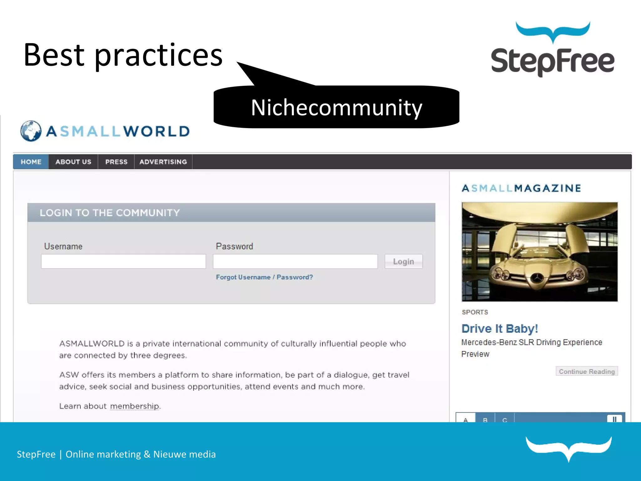 StepFree | Online marketing & Nieuwe media Best practices Nichecommunity 