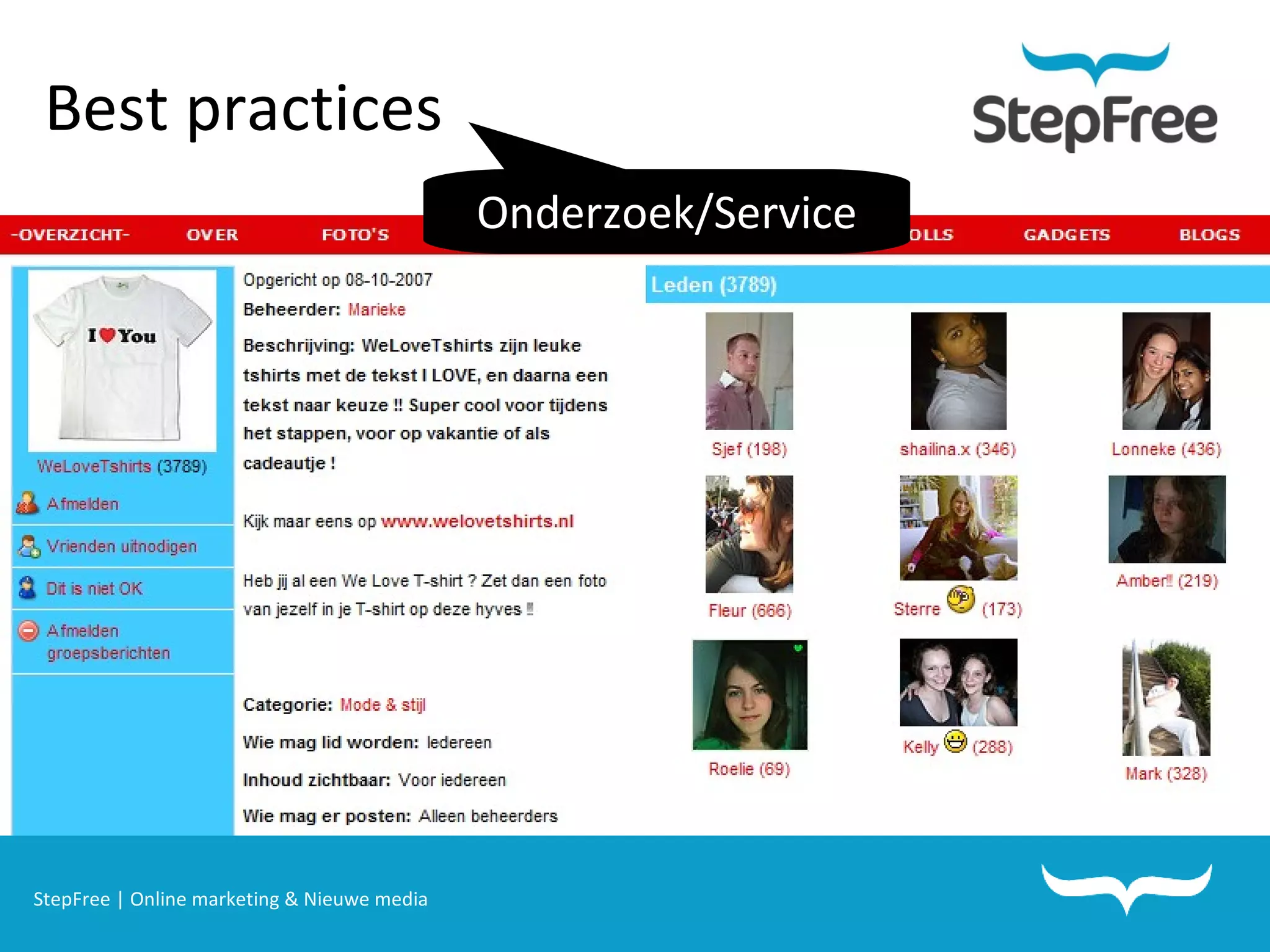 StepFree | Online marketing & Nieuwe media Best practices Onderzoek/Service 