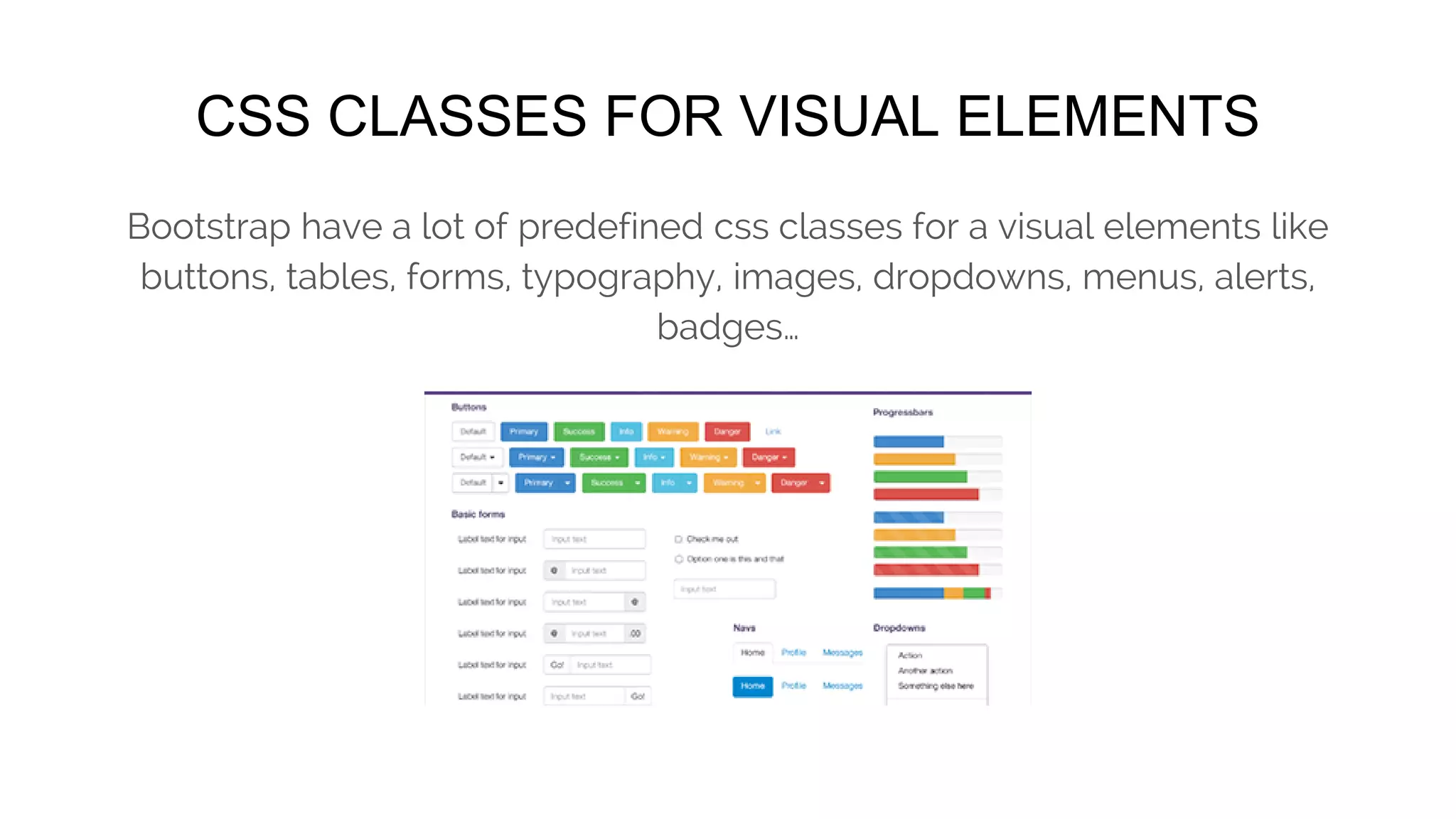 RESPONSIVE UTILITIES
For faster mobile-friendly development, use these utility classes for showing and
hiding content by device via media query. Also included are utility classes for
toggling content when printed.
 