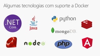 Algumas tecnologias com suporte a Docker
 