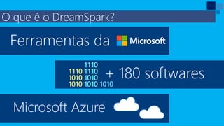 Ferramentas da
+ 180 softwares
Microsoft Azure
O que é o DreamSpark?
 