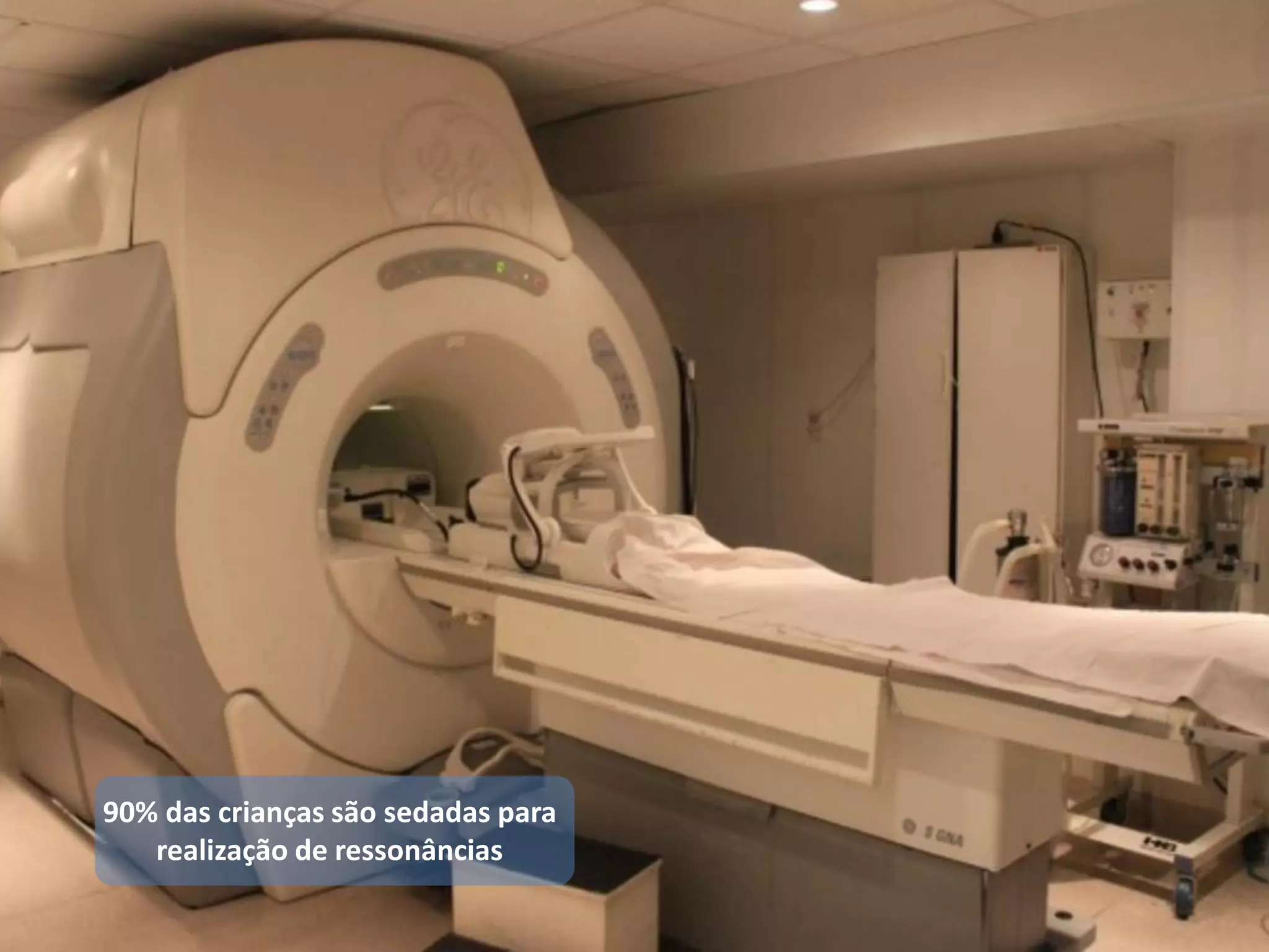 90% das crianças são sedadas para
realização de ressonâncias
 