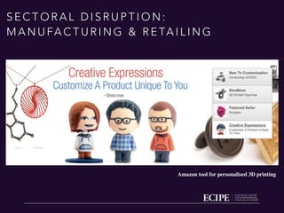 S E C T O R A L D I S R U P T I O N :
M A N U FA C T U R I N G & R E TA I L I N G
Amazon tool for personalised 3D printing
 
