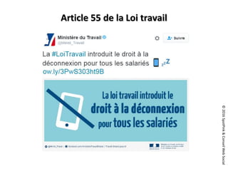 ©2016SpotPink&ConseilWebSocial
Article 55 de la Loi travail
 