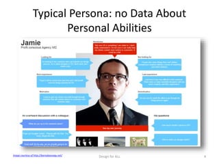 Typical Persona: no Data About
Personal Abilities
Design for ALL 4Image courtesy of http://barnabasnagy.net/
 