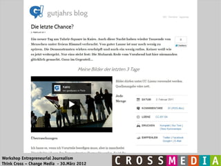 Workshop Entrepreneurial Journalism
Think Cross – Change Media - 30.März 2012
 
