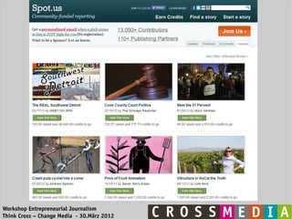 Workshop Entrepreneurial Journalism
Think Cross – Change Media - 30.März 2012
 