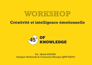 Workshop "Créativité et intelligence émotionnelle" par Mehdi Ayache à l'EST de Salé le 23 Avril 2011
