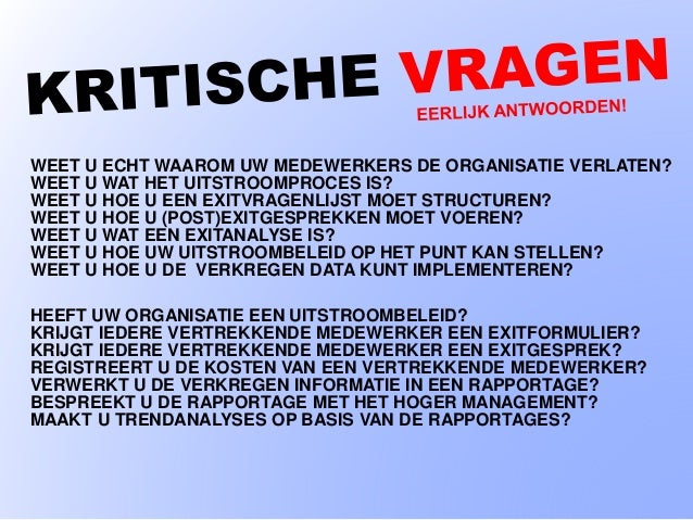 Workshop exitgesprek (5 juni 2014) #hrindezorg