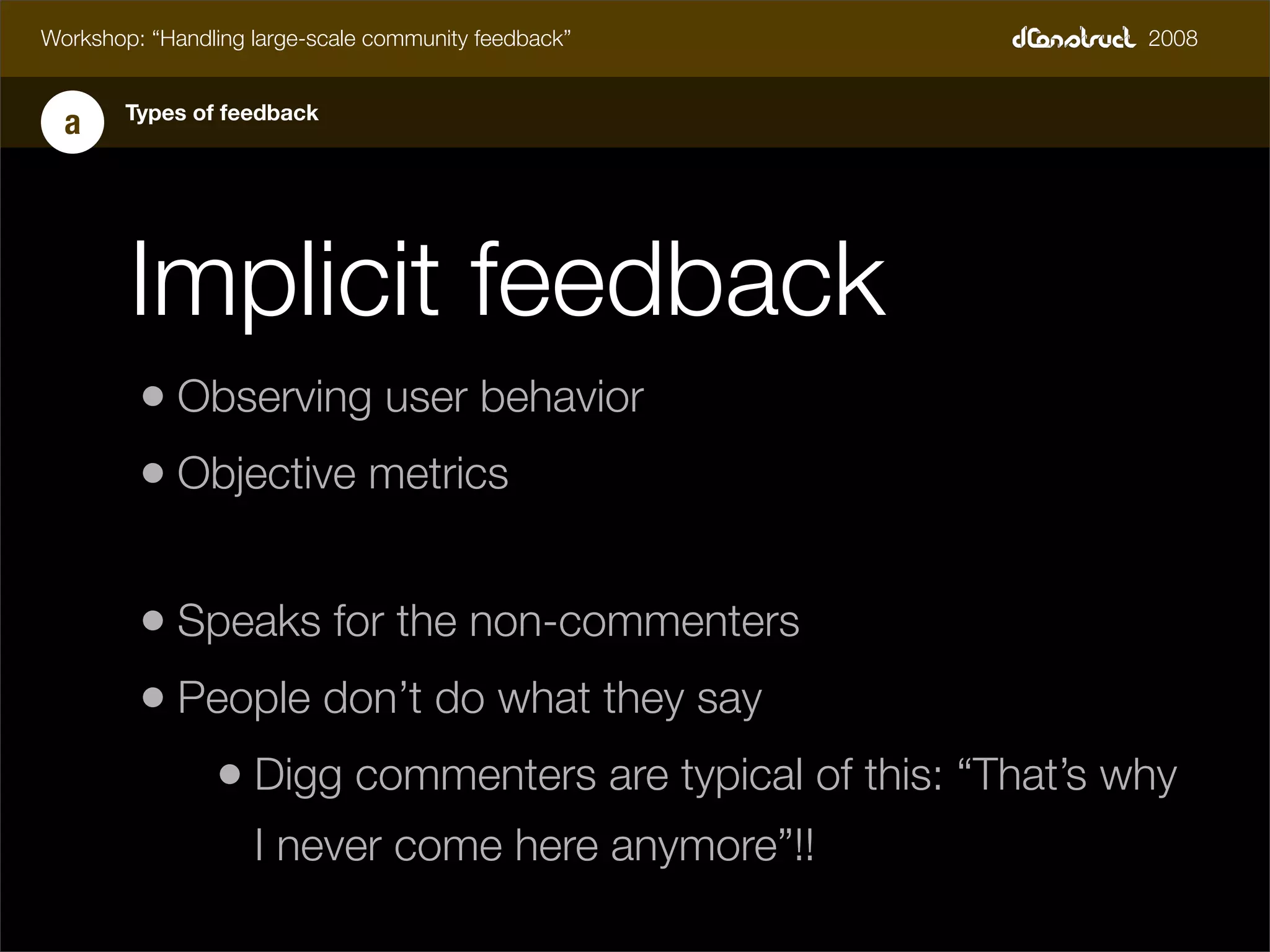 dConstruct Workshop - Handling Feedback