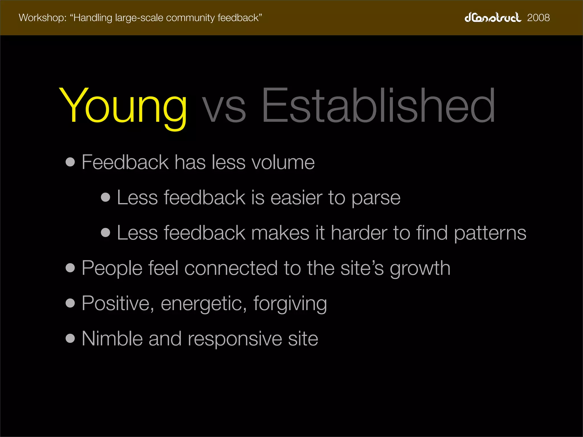 dConstruct Workshop - Handling Feedback