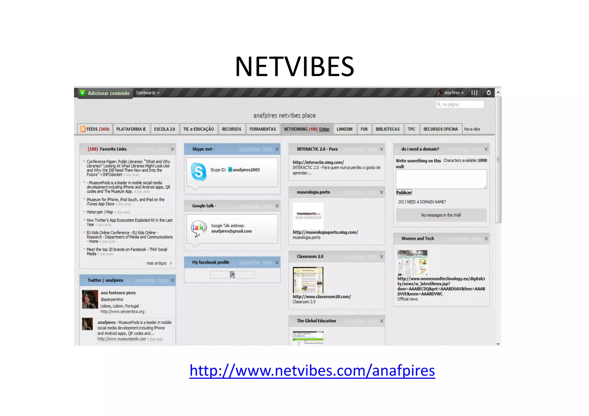 NETVIBES




http://www.netvibes.com/anafpires
 