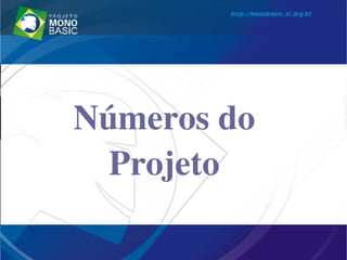 Números do 
Projeto 
 