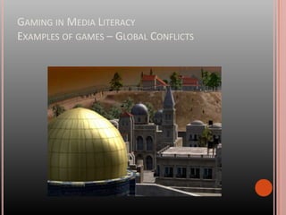 Gaming in Media LiteracyExamples of games – My Pop StudioTV studio