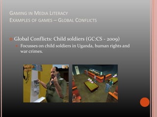 Gaming in Media LiteracyExamples of games – My Pop StudioCreators