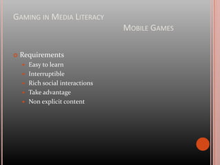 Gaming in Media LiteracyExamples of games – Global ConflictsAwards:Nordic Game Nominee (2008-2009)IndieCade Finalist (2008-2009)PcZone Indie Game of the Month award (2007)Children's software review (2007)KEK most creative product (2006)