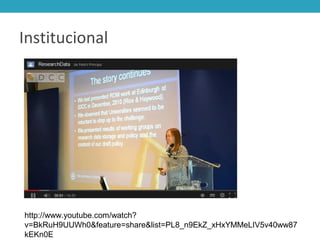 Institucional
http://www.youtube.com/watch?
v=BkRuH9UUWh0&feature=share&list=PL8_n9EkZ_xHxYMMeLIV5v40ww87
kEKn0E
 