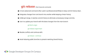 Git and GitHub Workshop of GDG on Campus UNSTPB | PPTX