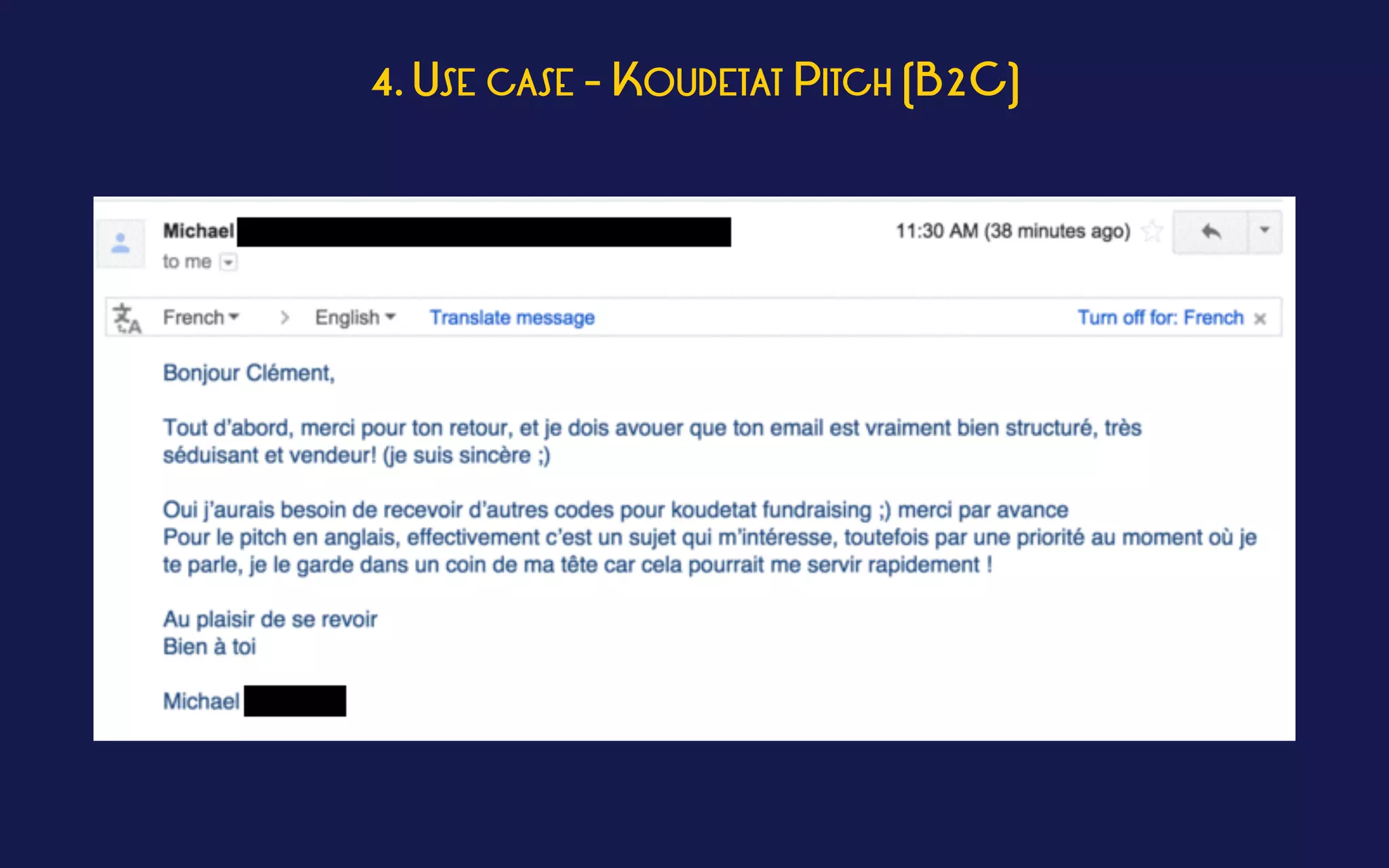 4. USE CASE - KOUDETAT PITCH (B2C)
 