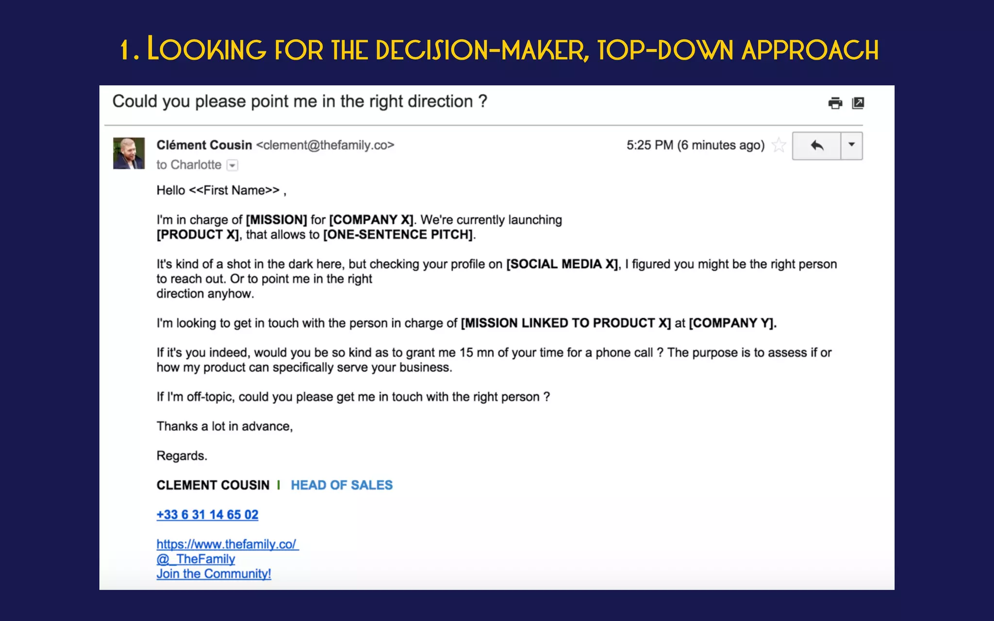 1. LOOKING FOR THE DECISION-MAKER, TOP-DOWN APPROACH
 