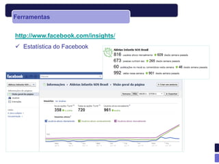 Ferramentas


http://www.facebook.com/insights/
 Estatística do Facebook
 