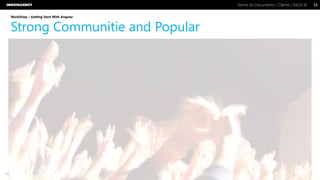 Nome do Documento / Cliente / 04.03.16 / 3434Nome do Documento / Cliente / 04.03.16
Este documento é propriedade intelectual de Innovagency, não podendo ser alterado ou usado para outro fim, a não ser o previamente acordado, sem autorização da mesma.
WorkShop – Getting Start With Angular
Strong Communitie and Popular
Strong communitie and Popular
 
