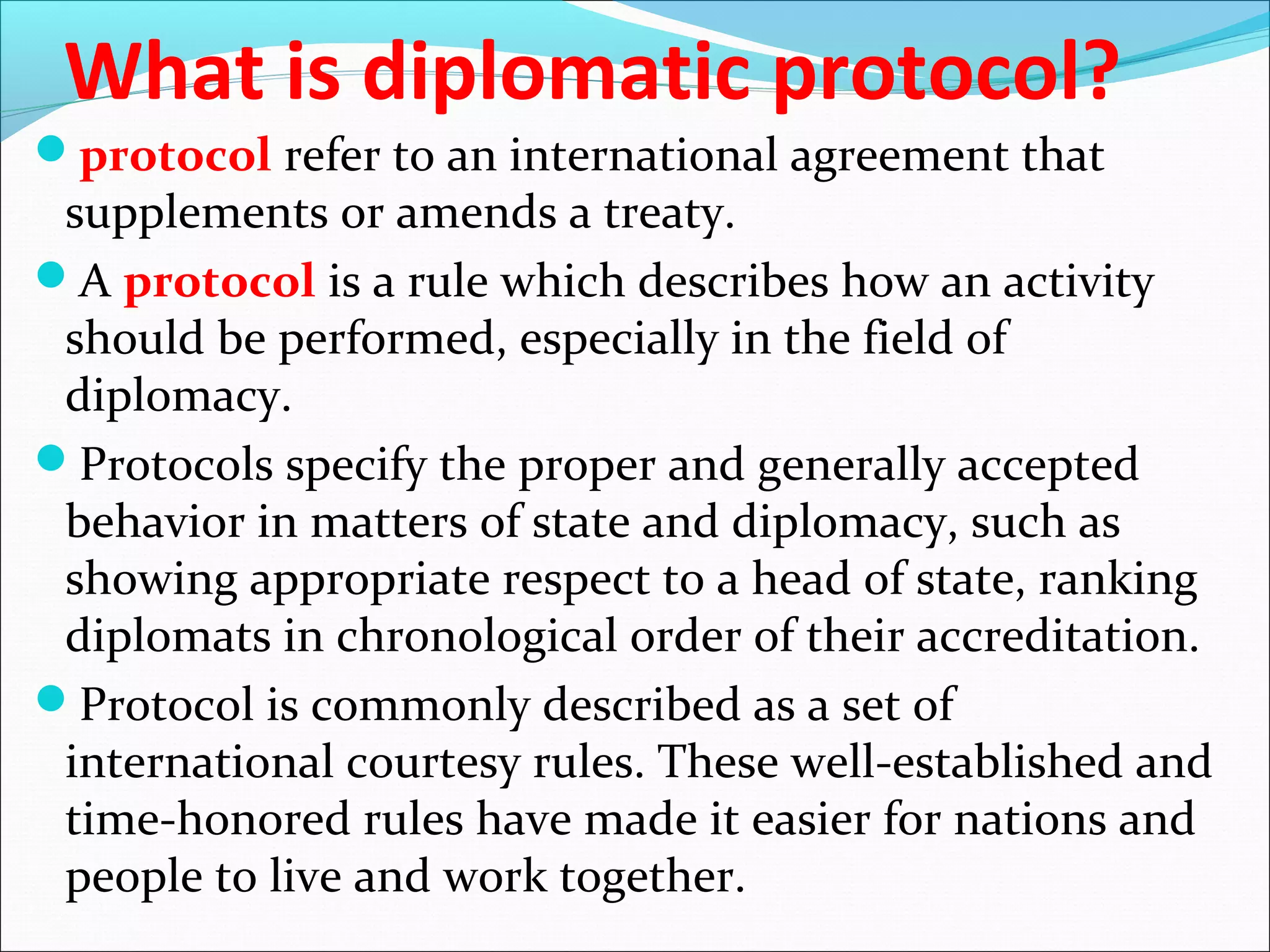 Workshop in protocol and etiquette | PPT