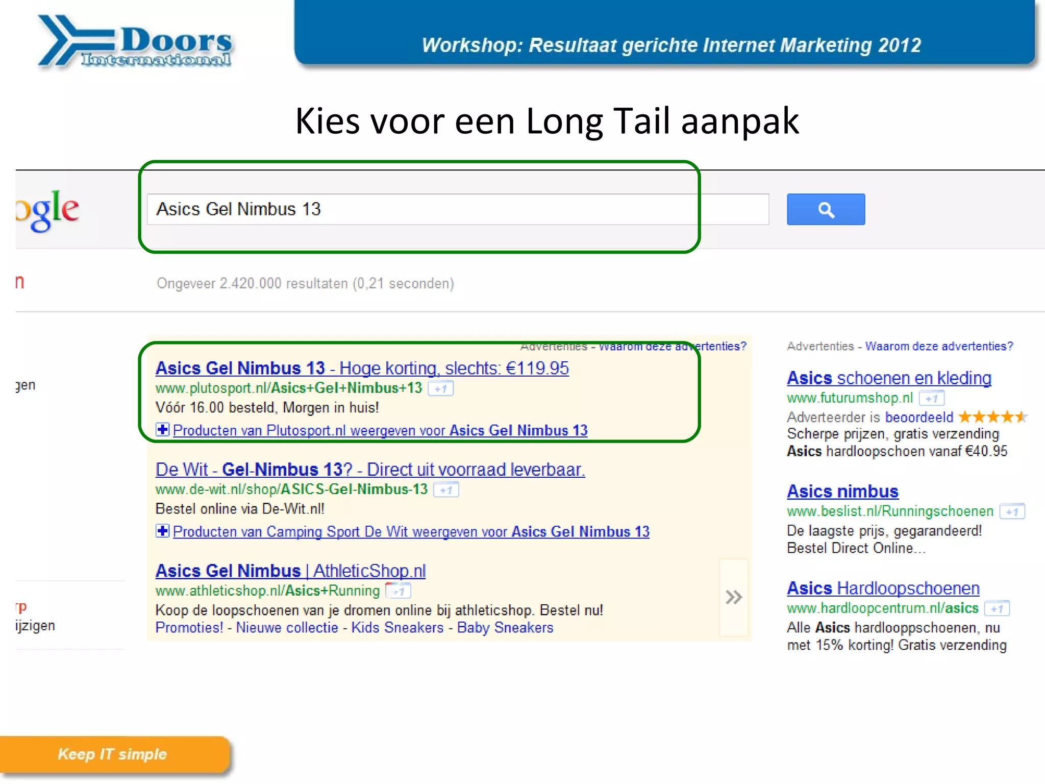 Kies voor een Long Tail aanpak
 