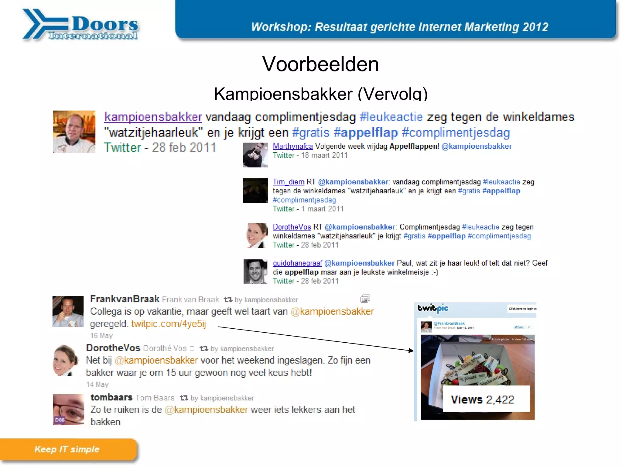 Voorbeelden
Kampioensbakker (Vervolg)
 