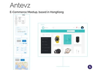 Antevz
E-Commerce Meetup, based in HongKong
Create Schedule
DataFlow
Start
Date, Time,
Location
Buyer set a Date
Time Location
Mark buyer’s
status as
conﬁrmed
Stop
If seller agree with
the time and location
(From Buyer to Seller)
The Schedule as
Locked
Seller set counter
time and location
Show unread
schedule for
seller
If buyer agree with
the time and location
Show unread
schedule for
buyer
Yes
No
Choose a price plan
$510.00
google emailtwitter facebook
url
Shared
$522.00Default
There are better discount available.
You are missing out!
Pay with PayPal
(to be supported)
Cash on delivery
Choose a payment method
Normal Shipping
(to be supported)
Meet up
Choose a shipping method
Add to cartCheck outview all seller product
Next
Item
Check out
Qty: Input
Removechange price plan
$500.00
Item Qty: Input
Removechange price plan
$500.00
Total $1000.00
Add to cart
Check out
Check out
5/10
 