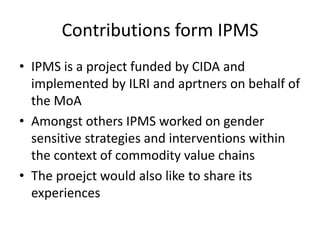 Observations and reflections on the AgriGender 2011 Workshop