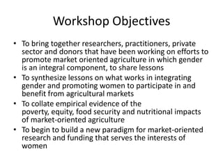 Observations and reflections on the AgriGender 2011 Workshop