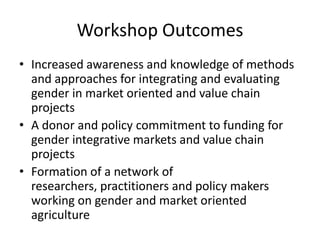 Observations and reflections on the AgriGender 2011 Workshop