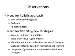 Observations and reflections on the AgriGender 2011 Workshop