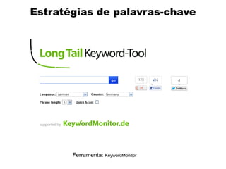 Estratégias de palavras-chave
Ferramenta: KeywordMonitor
 