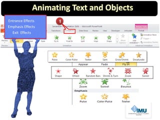 1Entrance Effects
Emphasis Effects
Exit Effects
 