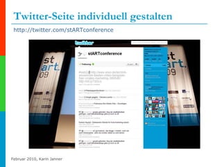 Twitter-Seite individuell gestalten http://twitter.com/stARTconference   