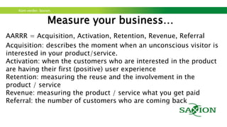 Kom verder. Saxion.
Who will be your first customers?
 