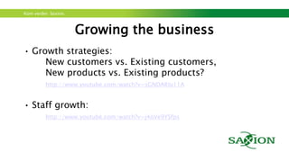 Kom verder. Saxion.
Blue ocean/Red ocean
Blue Ocean : Uncontested
market space
Red Ocean : Full of
competitors
Avoid Red Oceans… develop
the blue ones!
 