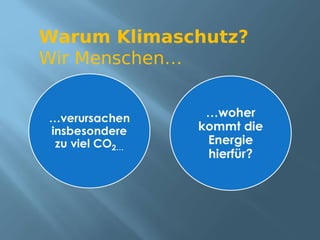 Warum Klimaschutz?
Wir Menschen…
 