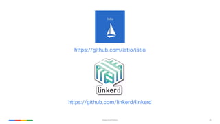 60Google Cloud Platform
https://github.com/istio/istio
https://github.com/linkerd/linkerd
 
