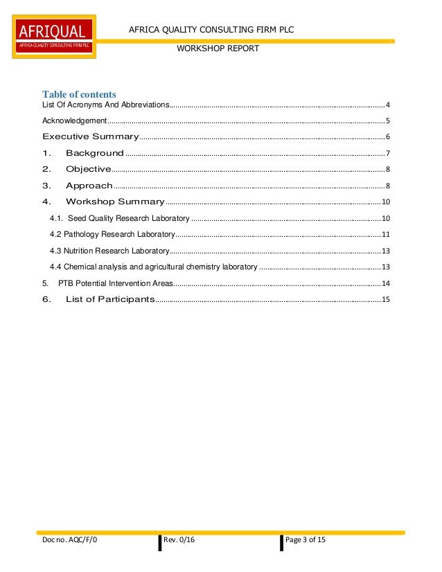 Workshop Report on Kulumsa Agricultural Research Laboratories