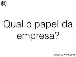 Qual o papel da
empresa?
www.co-viva.com
 
