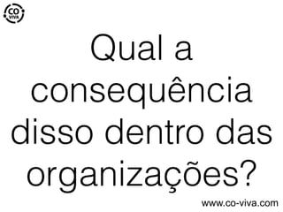 Qual a
consequência
disso dentro das
organizações?
www.co-viva.com
 