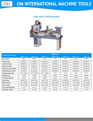 Oml Machine WORKSHOP MACHINERY CATALOUGE | PDF