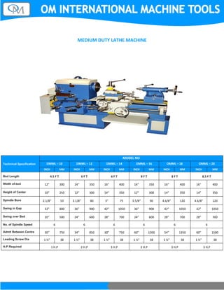 Overall Machine Dimensions WORKSHOP MACHINERY CATALOUGE | PDF