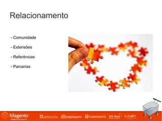 Relacionamento

- Comunidade

- Extensões

- Referências

- Parcerias
 